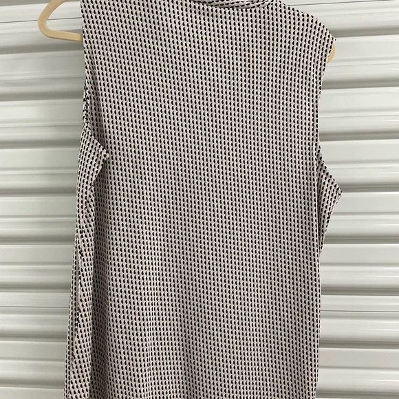 Adrianna Papell Brown and White Tie Front Blouse Size L - Picture 3 of 5